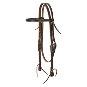Headstall en cuir Latigo noir de qualité supérieure réglable Western Bridle Headstall Chevaux Culottes Flexible Tack Gear Heavy Duty - Product Image 1