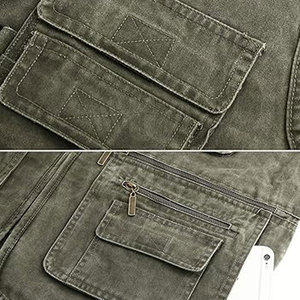 Servicio OEM Heavy Duty Men Utility Multi-Pocket Outdoor Big Pockets Gilet Jacket Ropa DE TRABAJO Chaleco de lona Multi Pockets - Product Image 5