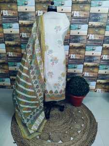 Élégance intemporelle imprimé fleuri soie Salwar Kameez classique coton pantalon costume pour adultes longue tenue ethnique-indien pakistanais - Product Image 2