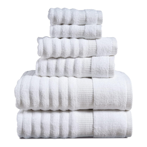 เซ็ตผ้าขนหนูคอตตอน8ชิ้นสุดหรูผ้ากำมะหยี่เนื้อหนานุ่มผ้าแห้งเร็วซึมซับดีเยี่ยมปักแบบกำหนดเองสำหรับโรงแรมและสปาขายส่ง - Product Image 4