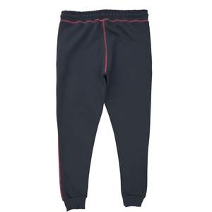 Chándal de punto de contraste con logotipo en relieve personalizado, forro polar negro con costuras rosas, Capucha forrada de satén, Sudadera con capucha y cremallera - Product Image 2