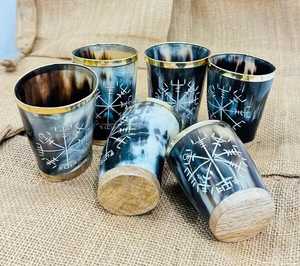 แก้วฮอร์นแกะสลักแก้วสไตล์สัตว์สำหรับผู้ชื่นชอบงานหัตถกรรมไวกิ้งจากอินเดีย - Product Image 4