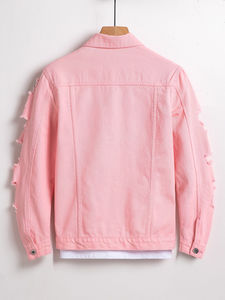 New Design Denim <b>Jacket</b> For Men Vintage Ripped Style <b>Slim</b> <b>Fit</b> Streetwear Windbreaker Outerwear Durable And Stylish For Winter - Product Image 2