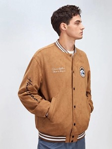 OEM 100% Veste d'hiver en laine pour hommes broderie personnalisée col montant Varsity Letterman Style équipe de baseball Plus Size Option - Product Image 4