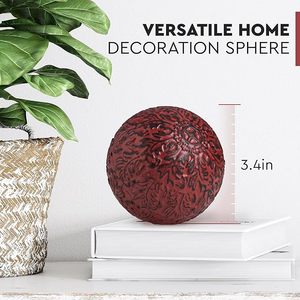 Hermosa ESFERA DE Metal pintada a mano, bola roja atractiva, decoración del hogar para sala de estar, dormitorio, baño, mesa de oficina, centro de mesa - Product Image 6
