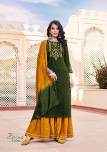 ผ้าซาฮาราชีโนนลายปักหนักแบบดั้งเดิม งานปักเลื่อมหรูหราสำหรับงานปาร์ตี้ ขายส่งจากอินเดียและปากีสถาน - Product Image 4