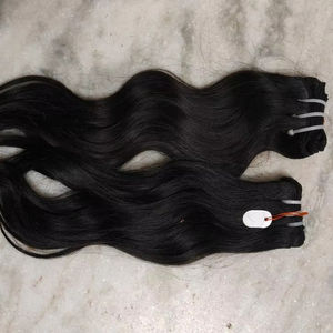 Venta al por mayor de mechones de pelo indio crudo, mechones de pelo alineados con cutícula virgen, extensión de cabello humano barato estirado simple - Product Image 1