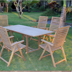 Conjuntos de jardín al aire libre de madera de teca de estilo tradicional Colección de muebles de jardín elegante - Product Image 2