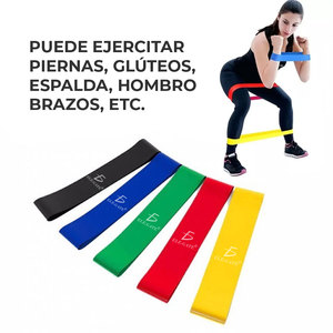 Kit di Fasce Elastiche in Lattice per Fitness ad Alta Resistenza, 5 Unità, Fasce Piatte Portatili in TPE con Borsa per Esercizi Fitness - Product Image 6