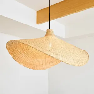 Mais recente produto de bambu tecido abajur lâmpada designer shades iluminação itens baratos para vender