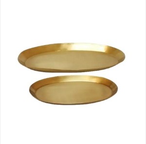 Servicio de acero inoxidable ovalado, bandeja de fruta de té dorado, cargador, bandejas de joyería para cosméticos, bandeja de plato de almacenamiento de toallas - Product Image 6