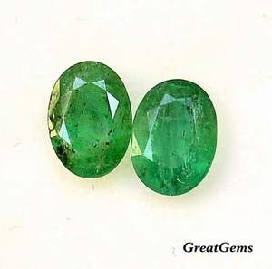 Piedra Suelta de Esmeralda Verde Natural, Corte Ovalado, Tamaño Personalizado, 1 Par, Precio al por Mayor para la Fabricación de Joyas - Product Image 2
