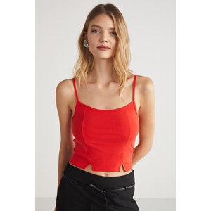 Chemisier court moulant à fines bretelles et fente en viscose pour femme ETHIQUET Mikela - Product Image 6