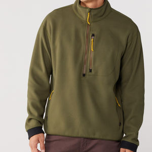 Sudadera de punto con cremallera y cuarto de lana transpirable personalizada, jersey de lana de la mejor calidad, suéteres de algodón 100% para hombre - Product Image 2