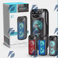 Speaker Portabel Nirkabel GTS-1558 untuk Luar Ruangan, Dapat Diisi Ulang, Radio FM/USB, Output 5-10W, Baterai 1000-2000mAh untuk Pesta