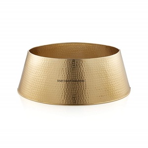 Ornement de Noël en métal doré au design moderne, finition martelée, écologique, taille personnalisable, forme de style américain, décoration d'intérieur - Product Image 3