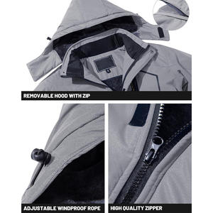 Chaqueta de esquí de ajuste personalizado para invierno, abrigo de nieve impermeable OEM con impresión de logotipo de tela transpirable y opciones de etiqueta privada - Product Image 3