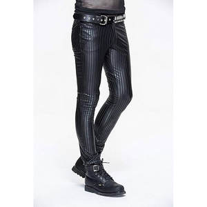 Pantalon en cuir véritable à motif droit décontracté de haute qualité pour hommes Offre Spéciale avec tissu en toile taille haute et logo personnalisé - Product Image 4
