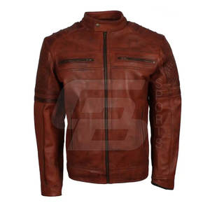 Veste mince en peau de vache tendance OEM High Street pour hommes col montant personnalisable mode hiver logo personnalisé pour la moto - Product Image 2