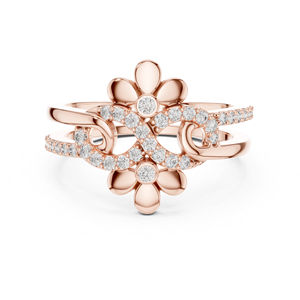 Anillo de Compromiso de Oro Blanco de 14K con Diamante Cultivado en Laboratorio, Chapado en Oro de Lujo, para Mujer |   Regalo de Compromiso y Boda - Product Image 2