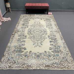 Alfombra Vintage Grande de 5.7x9.9 pies, Alfombra Marroquí Azul Turco - Product Image 1