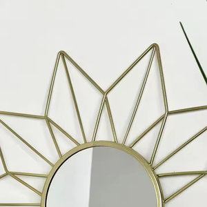 Nouveau design miroir à cadre en métal miroir moderne de luxe nordique tenture murale miroirs décoratifs encadré fleur conception de fil pour la maison chambre - Product Image 5