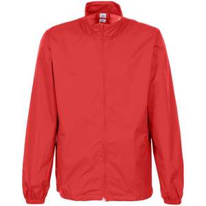 Precio al por mayor Hombres Chaqueta de lluvia roja Abrigo 100% Poliéster impermeable Transpirable Bordado a prueba de viento Alta calidad teñido al por mayor - Product Image 1