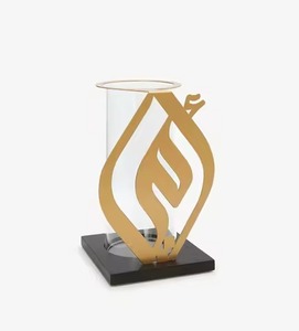 Bougeoir moderne en métal Centre de table artistique fabriqué à la main pour chambre salon décor de table - Product Image 4