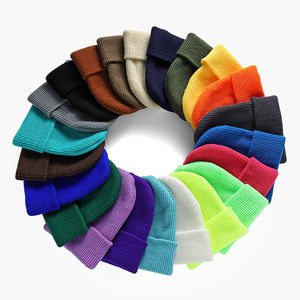 Unisex High Quality 100% <b>Wool</b> Winter Knitted <b>Beanie</b> <b>Hats</b> Custom Logo Embroidery Fashionable Argyle for Men Women Beach Wear - Product Image 2