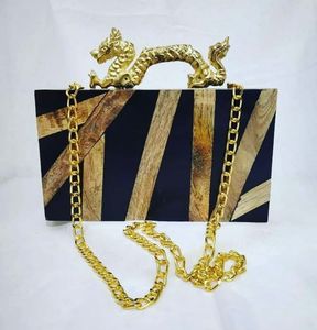 Fabricante indio de madera y resina Bug bolsos a precio mayorista diseño único hecho a mano resina de moda bolso de mano de noche - Product Image 6