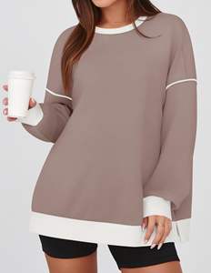 Tops Spring Crewneck <b>Long</b> Sleeve Loose Lightweight Embroidery Logo Crewneck <b>Sweatshirt</b> Yoga Gym figures breathable - Product Image 4