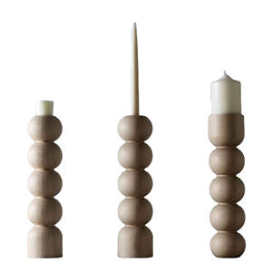 Bougeoir en bois antique Décoration de bureau et de café Bougeoir fait main Ensemble de 3 bougies Design moderne Vente chaude Utilisation décorative - Product Image 2