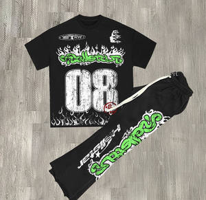 ผู้ผลิตเสื้อผ้าตามสั่ง ชุดวอร์มสีเทาพิมพ์ลายสกรีนสำหรับผู้ชาย ชุดฤดูร้อนสั่งทำพิเศษ ชุดวอร์มสำหรับวิ่งออกกำลังกาย - Product Image 4