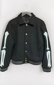 Men's Custom 100% Cotton Canvas Stand Collar Varsity <b>Jackets</b> <b>with</b> Front Logo <b>Fleece</b> <b>Lining</b> Quick Dry OEM Service - Product Image 4