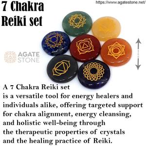 Healing Divine Seven Chakra Colección de Piedras Grabadas Pulido a mano para Chakra Balancing Love Lightwork y Reiki Altar Decor - Product Image 4