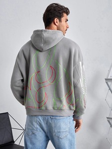 100% coton sweat à capuche d'hiver hommes unisexe coupe régulière Logo personnalisé blanc pull polaire lourd - Product Image 3