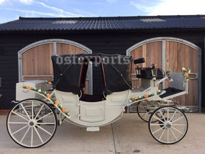 Chariot de mariage exclusif sur le thème blanc victorien Chariot de mariage américain élégant - Product Image 5