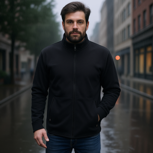 Veste double polaire pour homme Promodoro, noire, taille Gr.M, imperméable élégante - Product Image 3