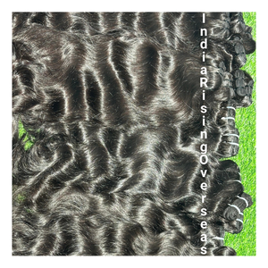 มัดผมธรรมชาติแบบลอนผมอินเดียบริสุทธิ์ยังไม่ผ่านกระบวนการผมปลายหนาปลายผมสำหรับวัดความเงางามแบบนุ่มขายส่ง - Product Image 2