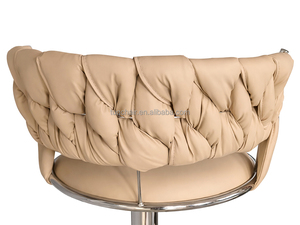 Tabourets <span class=keywords><strong>de</strong></span> bar en cuir PU beige <span class=keywords><strong>de</strong></span> 44 <span class=keywords><strong>cm</strong></span>, grand siège, hauteur réglable, pivotants, cadre chromé, <span class=keywords><strong>pour</strong></span> bar, restaurant, café - Product Image 6