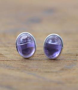 Boucles d'Oreilles Style Boho en Argent Sterling 925, Améthyste, Pierres Précieuses, Tendance, Cadeau d'Amour - Product Image 3