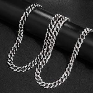 Personalizado Iced Out VVS Moissanite Collar de cadena de eslabones cubanos para hombres Hip Hop Joyería Chapado en oro Bling Cadena de moda al por mayor - Product Image 1