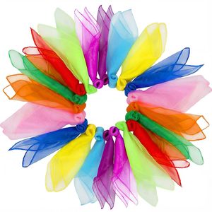 Dimoxii Dance Sensory Scarves Magic Juggling Scarf Children's Close-up Magic Play Rainbow Cloth <strong>Gymnastics</strong> Toy Nylon Ages 2-4 - Product Image 1