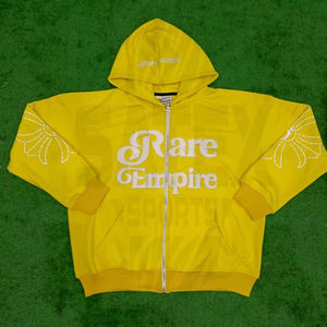 Sudadera con Capucha de Alta Calidad OEM, 500 GSM, con Logotipo Personalizado Bordado, Invierno, 100% Algodón, Cierre de Cremallera, Hombros Caídos, Lavada y Desgastada - Product Image 1