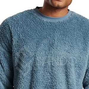 Servicio OEM de alta calidad 100% algodón Sherpa sudadera para hombres Top moda invierno patrón sólido sudadera - Product Image 6