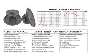 Fabricant chinois de haut-parleurs, woofer en fibre de carbone de 24 pouces, double aimant, 380 mm * 25 mm * 2, haut-parleur en ferrite, haut-parleur de 24 pouces - Product Image 6