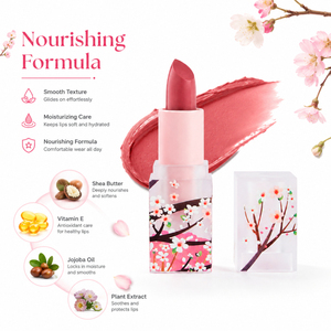 Tubo per Rossetto Quadrato Satinato con Stampa Floreale Sakura di Lusso, Etichetta Privata, Logo Personalizzato, Rossetto Rosa con Fiori di Ciliegio, Vendita all'Ingrosso - Product Image 5