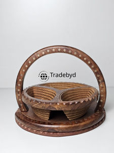 Elegante Cesta de Madera Ecológica y Moderna para Frutos Secos, Aperitivos y Uso Multiusos, Artículo de Regalo Premium Tradebyd - Product Image 2