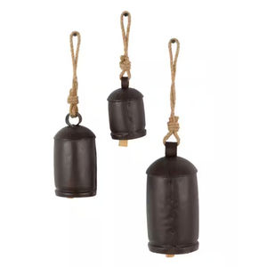 Exclusive Metal Bells Modern Home Decoration Vintage Handmade Cow Bells Rustic <b>Christmas</b> Hanging Bells Antique Gold Rope - Product Image 5