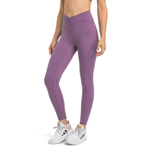 La mejor calidad Butt Lift Mujeres Yoga Pantalones Leggings con agujeros Seamless Crossover Cintura Yoga Leggings - Product Image 4